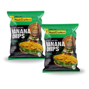 moms goodness banana chips | made in 100% pure coconut oil | 400g (2 x 200g packs) | crispy kerala snack | no artificial flavors, colors, or preservatives | vegan & healthy | thin nendran wafers